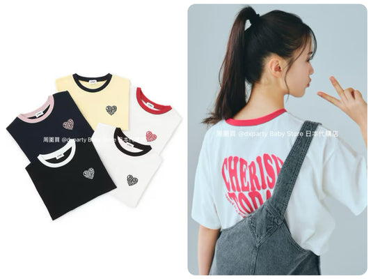 Lovetoxic Japanese children's clothing heart-shaped letter print top 140-170cm girls summer TOPS 