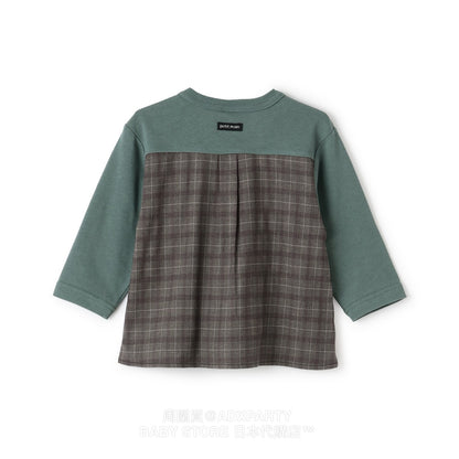 Japanese children's clothing pe#main car embroidered long-sleeved top 80-130cm boys' autumn TOPS 