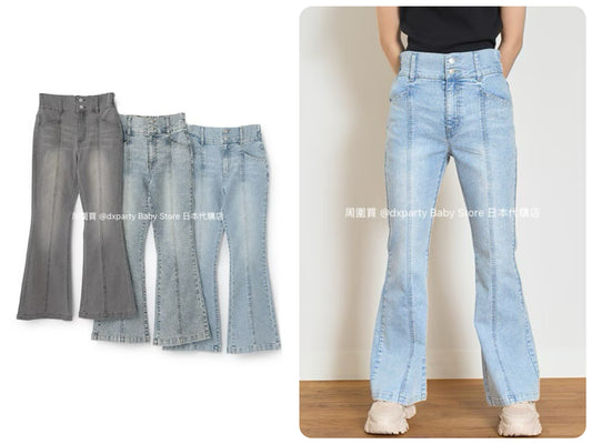 Lovetoxic Japanese children's clothing contact cold flared jeans 140-170cm girls summer PANTS 