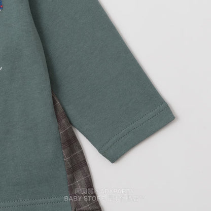 Japanese children's clothing pe#main car embroidered long-sleeved top 80-130cm boys' autumn TOPS 