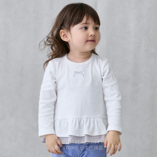 Japanese children's clothing pe#main lace long-sleeved top 80-130cm girls autumn TOPS 