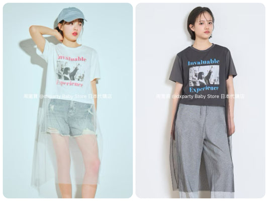 Lovetoxic Japanese children's clothing contact cool chiffon stitching long top 140-160cm girls summer TOPS 