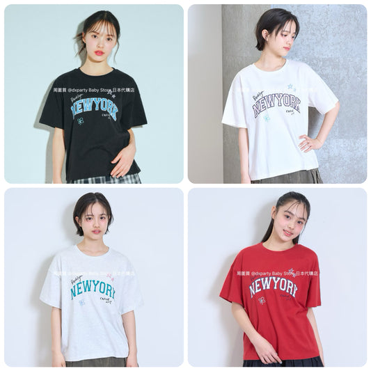 Lovetoxic Japanese children's clothing preppy style graffiti print top 140-160cm girls summer TOPS 