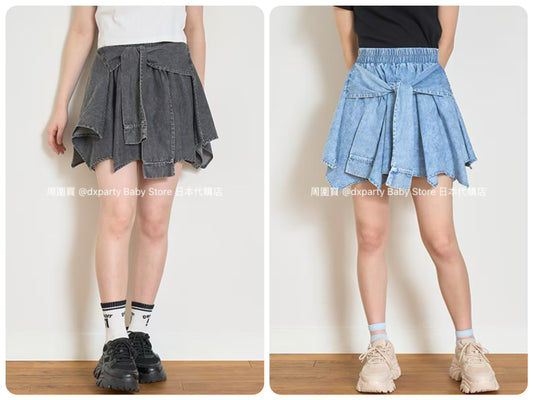 Lovetoxic Japanese children's clothing shirt wrap denim culottes 140-170cm girls summer PANTS 