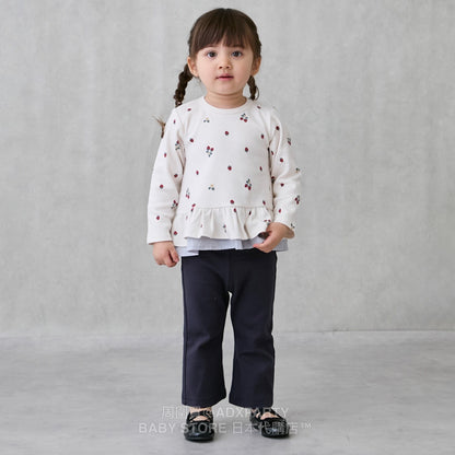 Japanese children's clothing pe#main lace long-sleeved top 80-130cm girls autumn TOPS 