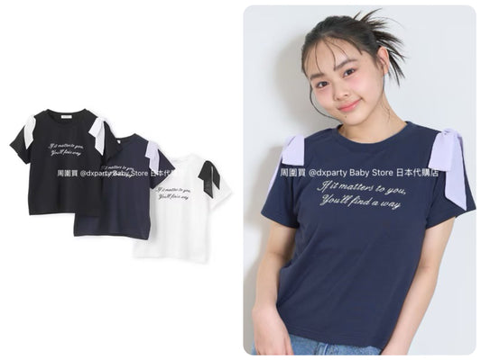 Lovetoxic Japanese children's clothing contact cold bow top 140-160cm girls summer TOPS 