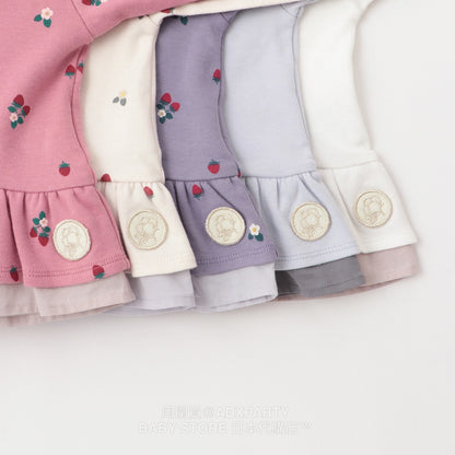 Japanese children's clothing pe#main lace long-sleeved top 80-130cm girls autumn TOPS 