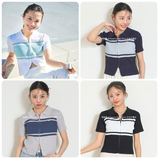 Lovetoxic Japanese Children's Clothing Zipper Cropped Top 140-160cm Girls Summer TOPS OUTERWEAR 