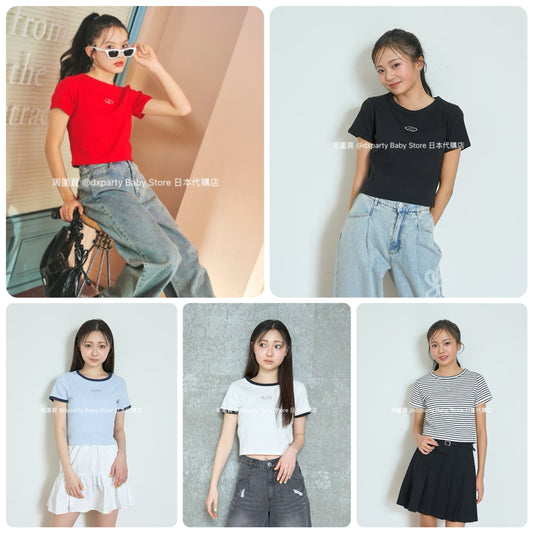 Lovetoxic Japanese children's clothing cropped top 140-160cm girls summer TOPS 
