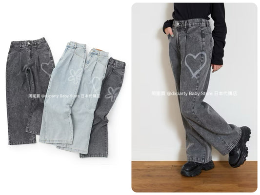 Lovetoxic Japanese children's clothing dark pattern jeans 140-170cm girls summer PANTS 