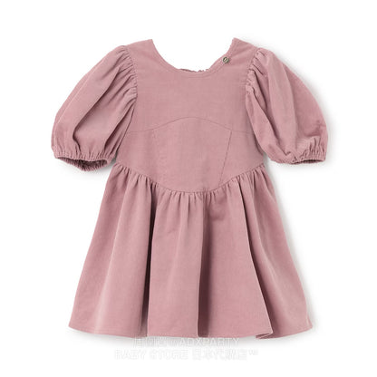 Japanese children's clothing pe#main puff sleeve dress 80-130cm girls autumn dresses 