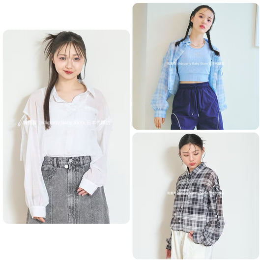 Lovetoxic Japanese children's clothing thin shirt jacket 140-160cm girls summer TOPS OUTERWEAR 