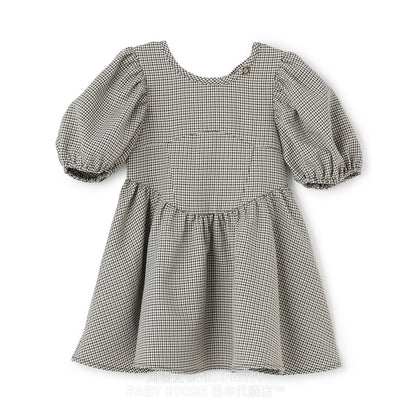 Japanese children's clothing pe#main puff sleeve dress 80-130cm girls autumn dresses 