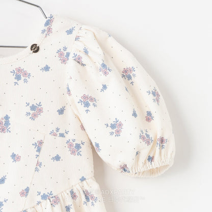 Japanese children's clothing pe#main puff sleeve dress 80-130cm girls autumn dresses 