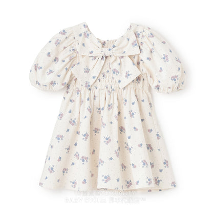Japanese children's clothing pe#main puff sleeve dress 80-130cm girls autumn dresses 