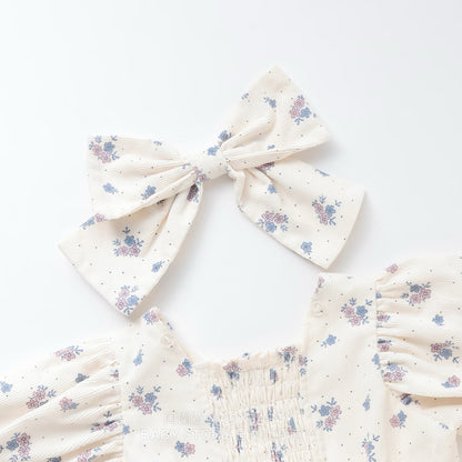 Japanese children's clothing pe#main puff sleeve dress 80-130cm girls autumn dresses 