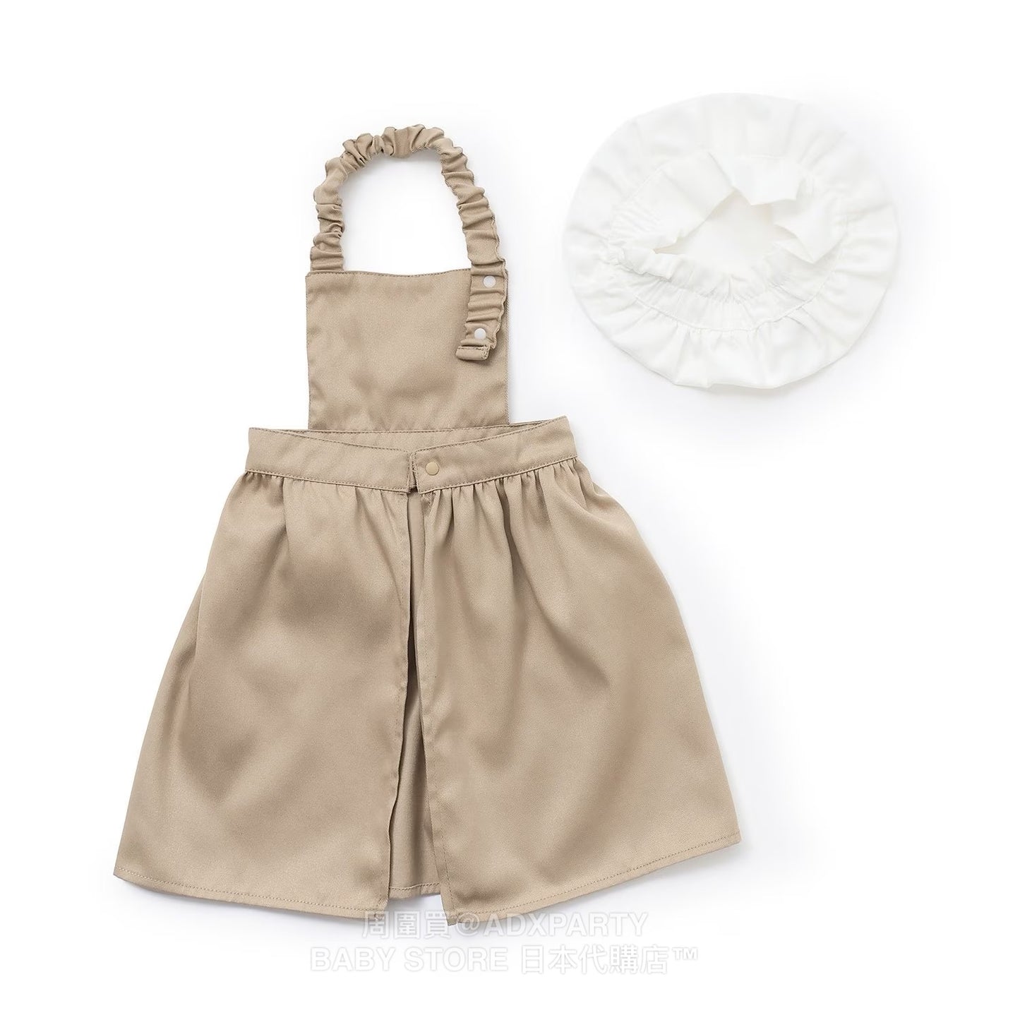 Japanese children's clothing pe#main x Bread Thief Apron with Chef Hat 80-130cm Girls Autumn TOPS 