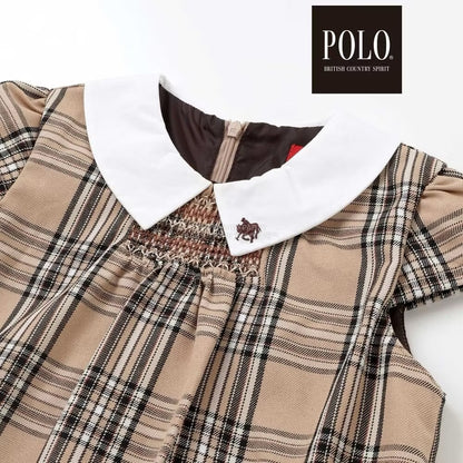 日本童裝  SLAP SLIP x POLO BCS 翻領抽褶腰帶格紋背帶裙 80-130cm 女童款 冬季 DRESSES 面試/宴會/表演