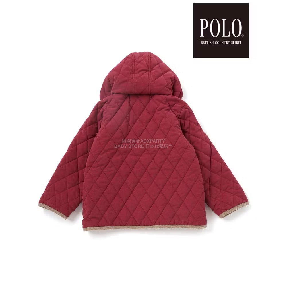 日本童裝  SLAP SLIP x POLO BCS 純色格紋絎縫外套 80-130cm 男童款/女童款 冬季 (適合初秋、香港平均溫度、寒冷天氣）OUTERWEAR聖誕紅/新年紅