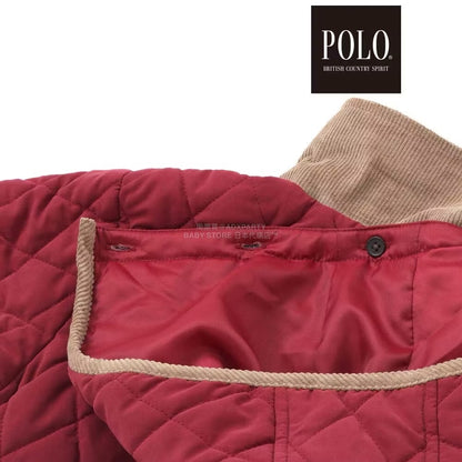 日本童裝  SLAP SLIP x POLO BCS 純色格紋絎縫外套 80-130cm 男童款/女童款 冬季 (適合初秋、香港平均溫度、寒冷天氣）OUTERWEAR聖誕紅/新年紅