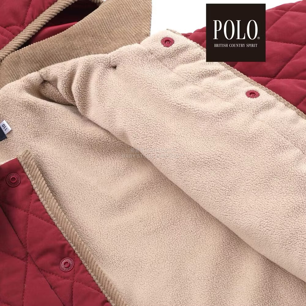 日本童裝  SLAP SLIP x POLO BCS 純色格紋絎縫外套 80-130cm 男童款/女童款 冬季 (適合初秋、香港平均溫度、寒冷天氣）OUTERWEAR聖誕紅/新年紅