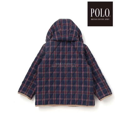 日本童裝  SLAP SLIP x POLO BCS 純色格紋絎縫外套 80-130cm 男童款/女童款 冬季 (適合初秋、香港平均溫度、寒冷天氣）OUTERWEAR聖誕紅/新年紅