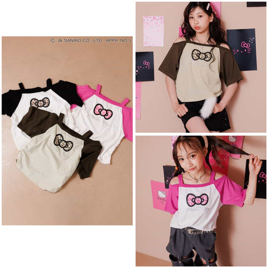 日本童裝 algy x Sanrio Hello Kitty 露肩款上衣 130-160cm 女童款 夏季  TOPS  其他品牌童裝