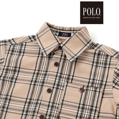 日本童裝  SLAP SLIP x POLO BCS 刺繡胸袋格紋襯衫 80-130cm 男童款 冬季 TOPS 面試/宴會/表演