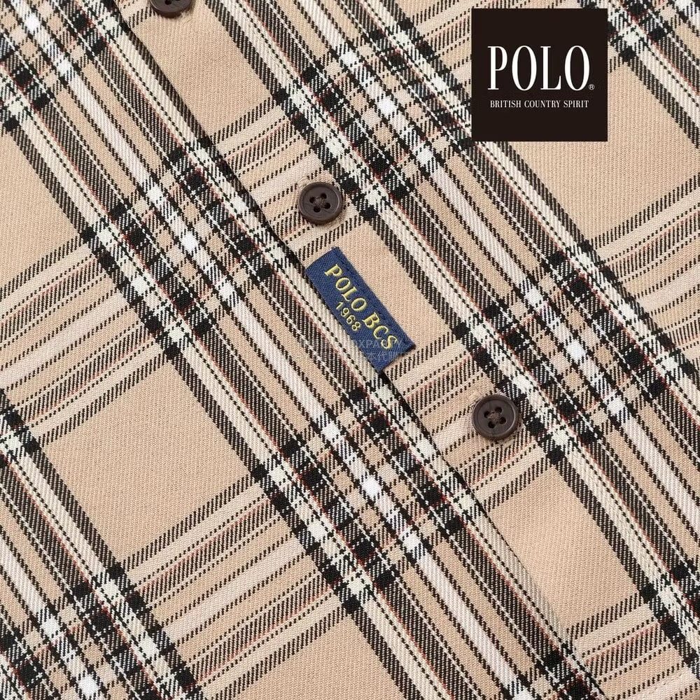 日本童裝  SLAP SLIP x POLO BCS 刺繡胸袋格紋襯衫 80-130cm 男童款 冬季 TOPS 面試/宴會/表演