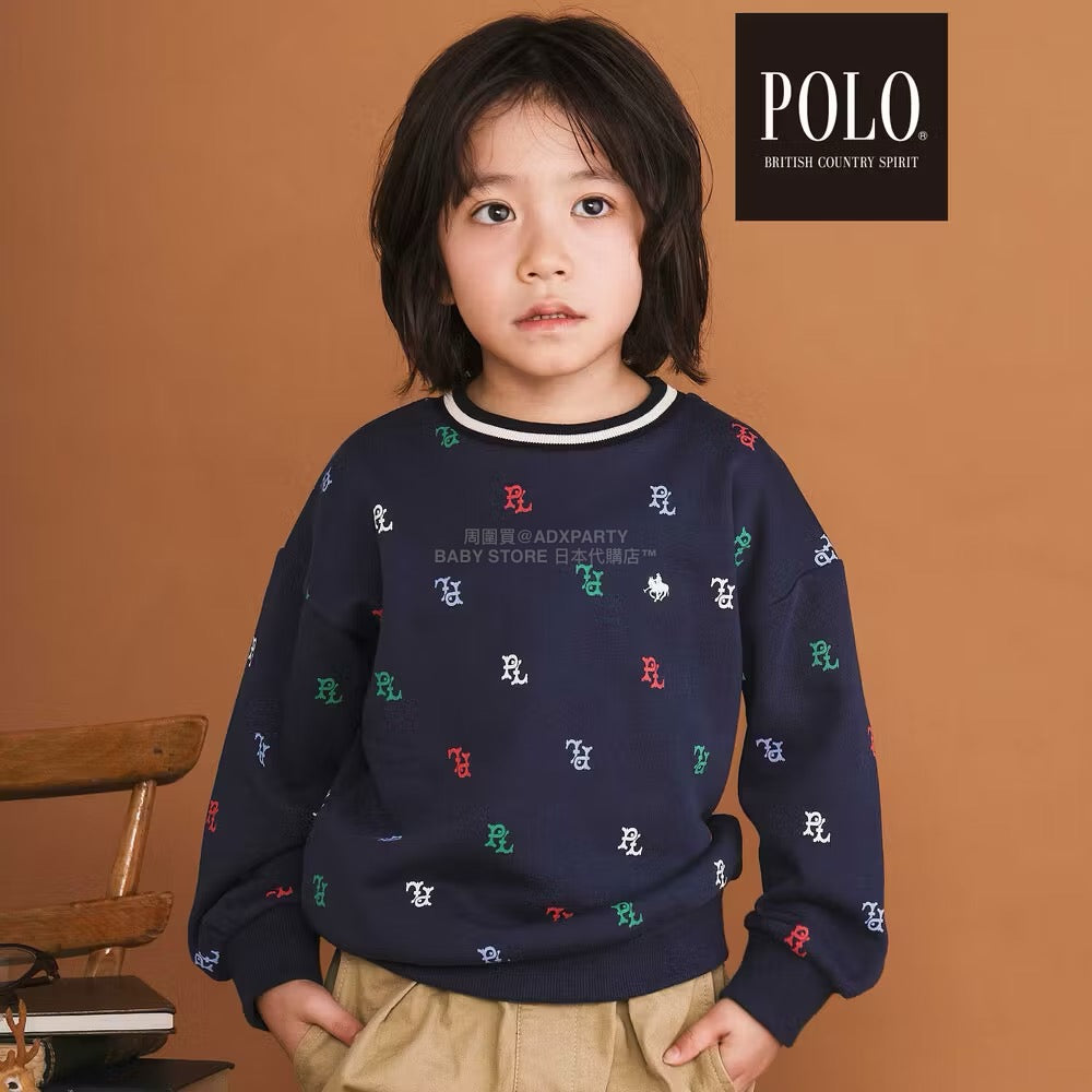 日本童裝  SLAP SLIP x POLO BCS 全印花衛衣 80-130cm 男童款/女童款 冬季 TOPS