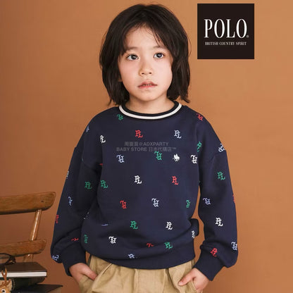 日本童裝  SLAP SLIP x POLO BCS 全印花衛衣 80-130cm 男童款/女童款 冬季 TOPS