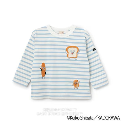 Japanese children's clothing pe#main x Bread Thief striped top 80-130cm boys/girls autumn TOPS 