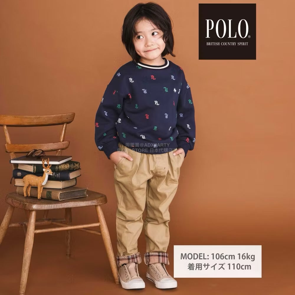 日本童裝  SLAP SLIP x POLO BCS 全印花衛衣 80-130cm 男童款/女童款 冬季 TOPS