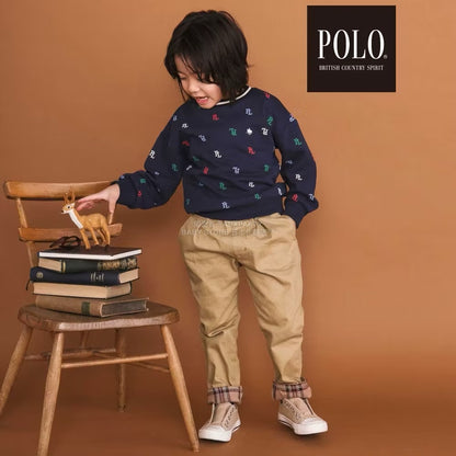 日本童裝  SLAP SLIP x POLO BCS 全印花衛衣 80-130cm 男童款/女童款 冬季 TOPS