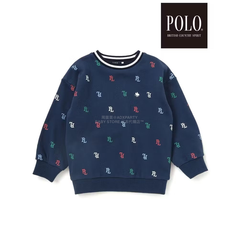 日本童裝  SLAP SLIP x POLO BCS 全印花衛衣 80-130cm 男童款/女童款 冬季 TOPS