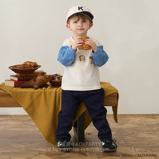 Japanese children's clothing pe#main x Bread Thief stretch casual pants 80-110cm boys' autumn PANTS 