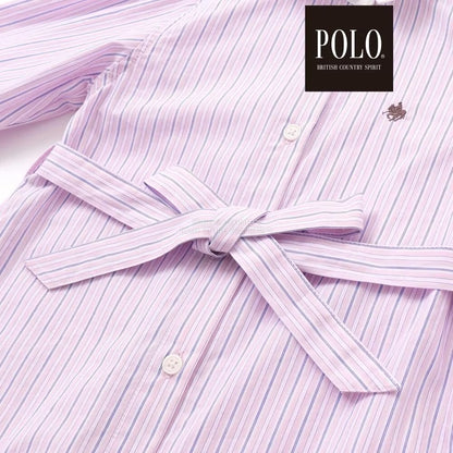 日本童裝  SLAP SLIP x POLO BCS 繫帶領口條紋襯衫裙 80-130cm 女童款 秋季 DRESSES