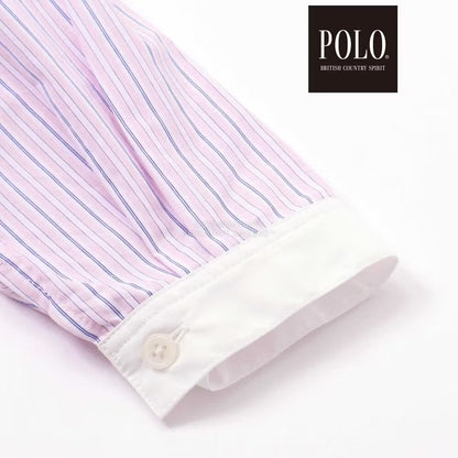 日本童裝  SLAP SLIP x POLO BCS 繫帶領口條紋襯衫裙 80-130cm 女童款 秋季 DRESSES