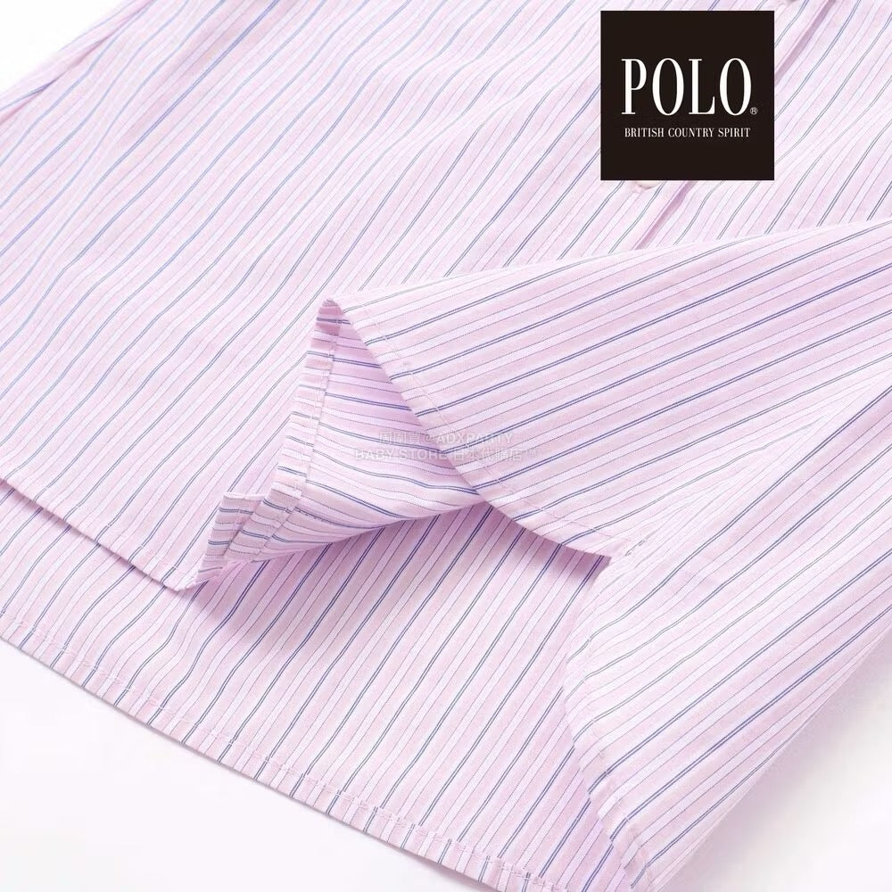 日本童裝  SLAP SLIP x POLO BCS 繫帶領口條紋襯衫裙 80-130cm 女童款 秋季 DRESSES