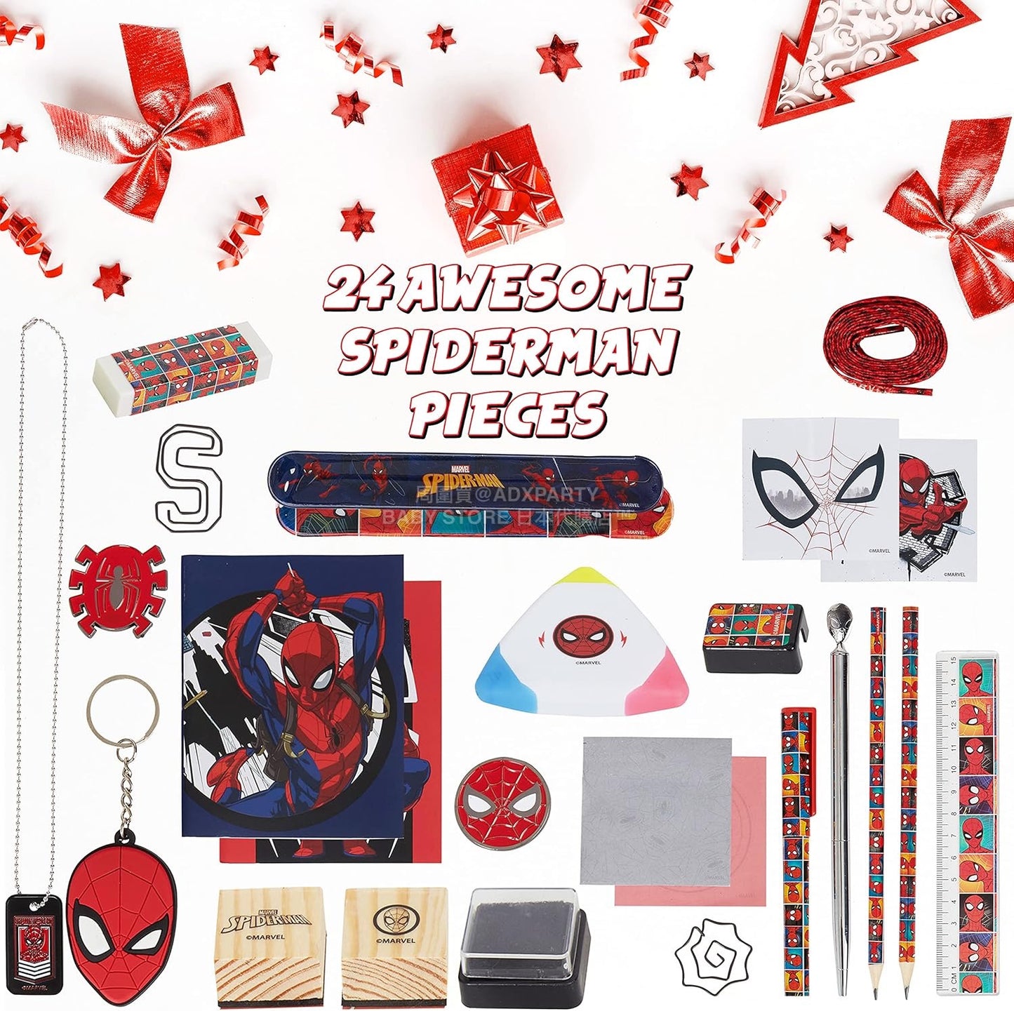 英美直送 Spiderman Stationery and Accessories聖誕倒數日曆 兒童款 聖誕快樂特輯 聖誕倒數日曆 滿$900可加$25免運 Christmas Advent Calendars 2025