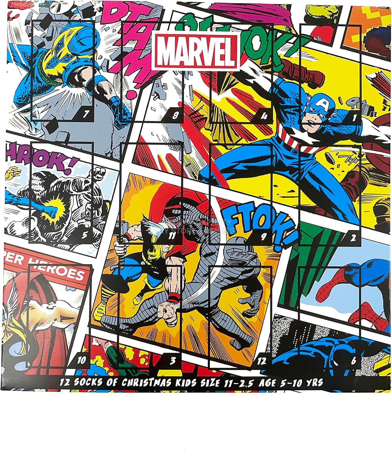 英美直送 Marvel Socks 12 Days聖誕倒數日曆 兒童款 聖誕快樂特輯 聖誕倒數日曆 滿$900可加$25免運 Christmas Advent Calendars 2025