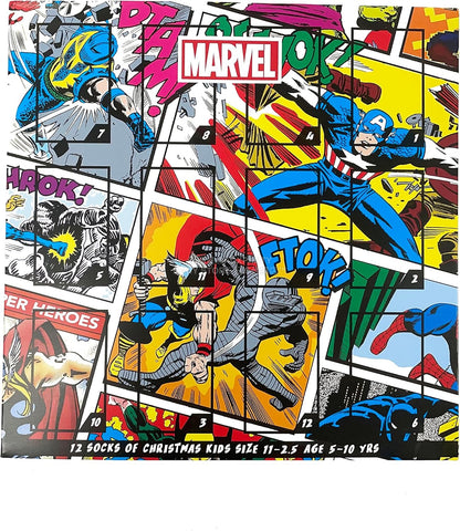 英美直送 Marvel Socks 12 Days聖誕倒數日曆 兒童款 聖誕快樂特輯 聖誕倒數日曆 滿$900可加$25免運 Christmas Advent Calendars 2025