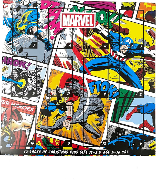 英美直送 Marvel Socks 12 Days聖誕倒數日曆 兒童款 聖誕快樂特輯 聖誕倒數日曆 滿$900可加$25免運 Christmas Advent Calendars 2025