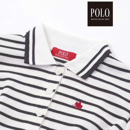 日本童裝  SLAP SLIP x POLO BCS 純色條紋領Polo連身裙 80-130cm 女童款 秋季 DRESSES