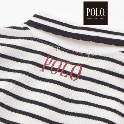 日本童裝  SLAP SLIP x POLO BCS 純色條紋領Polo連身裙 80-130cm 女童款 秋季 DRESSES