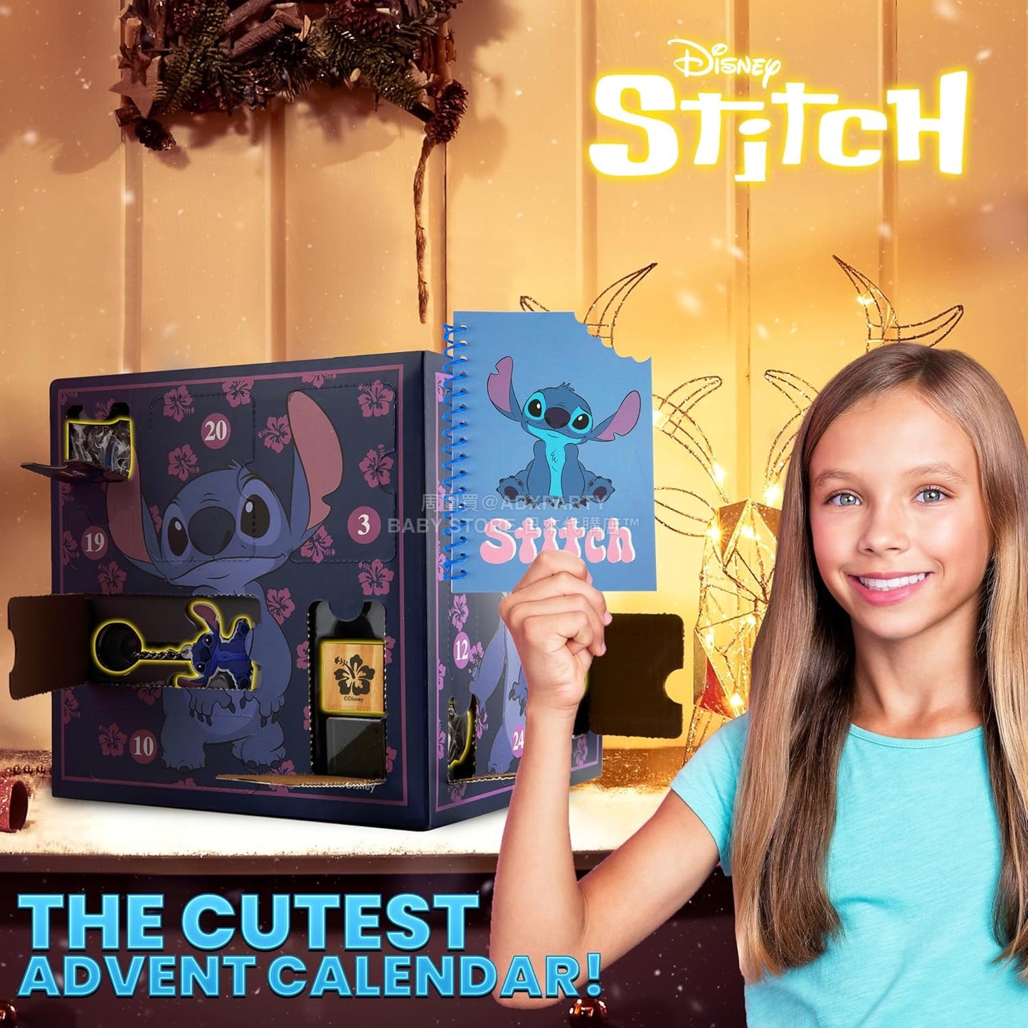 英美直送 Disney Stitch Stationery and Accessories聖誕倒數日曆 兒童款 聖誕快樂特輯 聖誕倒數日曆A 滿$900可加$25免運 Christmas Advent Calendars 2025