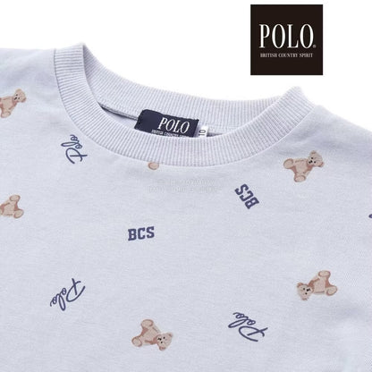 日本童裝  SLAP SLIP x POLO BCS 全印花上衣及刺繡小熊背心套裝 80-130cm 男童款/女童款 秋季 TOPS
