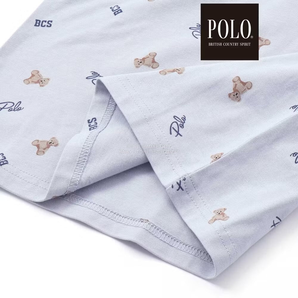 日本童裝  SLAP SLIP x POLO BCS 全印花上衣及刺繡小熊背心套裝 80-130cm 男童款/女童款 秋季 TOPS