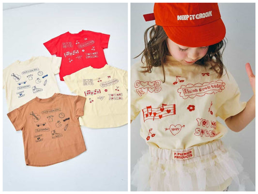 日本童裝 p.premier 刺繡圖案上衣 80-140cm 男童款/女童款 夏季 TOPS