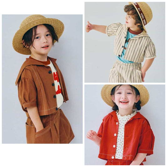 日本童裝 p.premier 水手領短款外套 80-140cm 男童款/女童款 夏季 OUTERWEAR